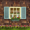 Spring View (Blue Shutters) with Tulips - 8x8 