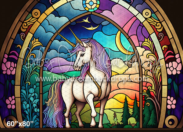 Stained Glass Rainbow Unicorn (MD)