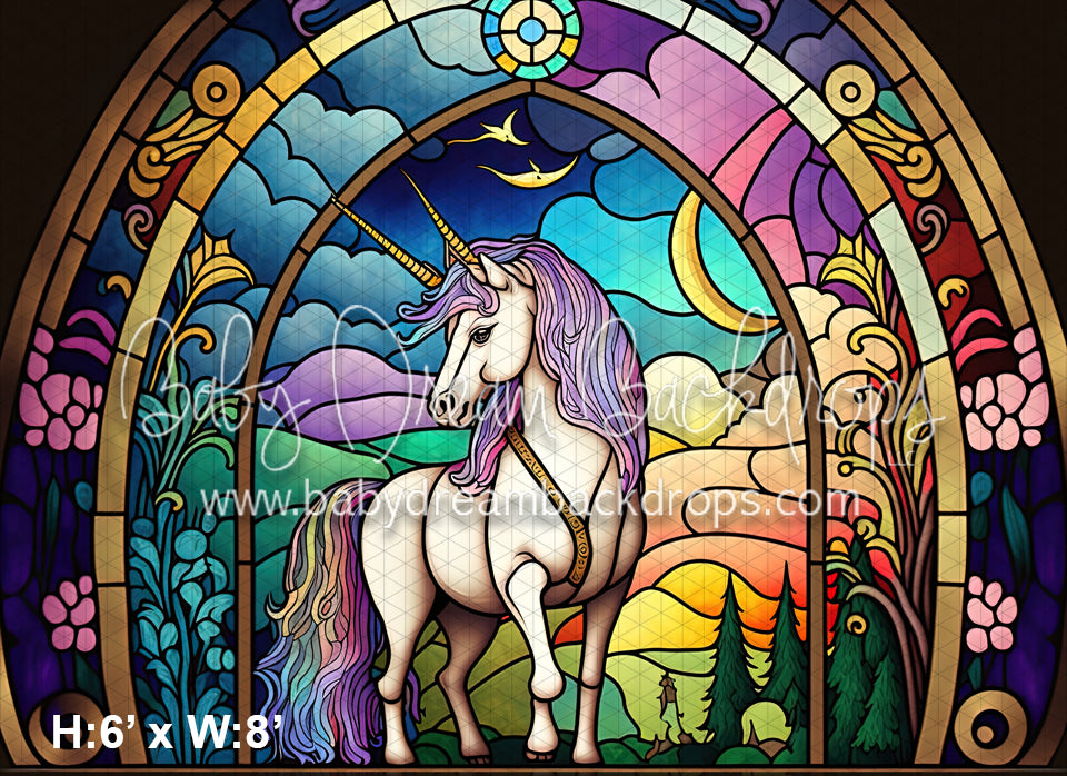 Stained Glass Rainbow Unicorn (MD)