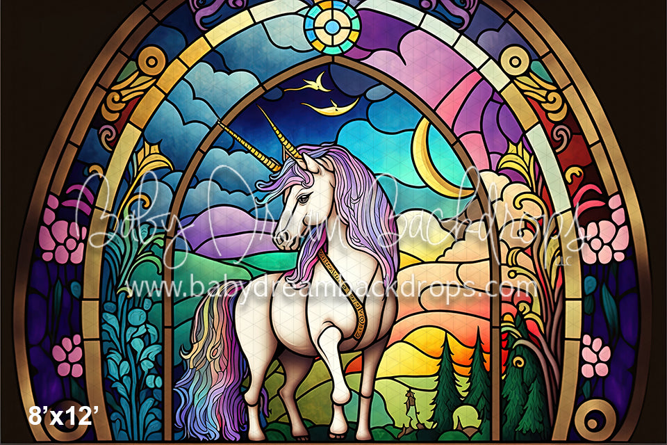 Stained Glass Rainbow Unicorn (MD)