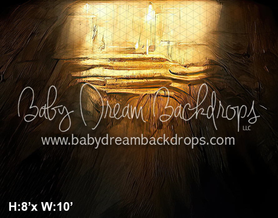 Staircase and Candle Chandeliers Floor Fabric Drop (BD)