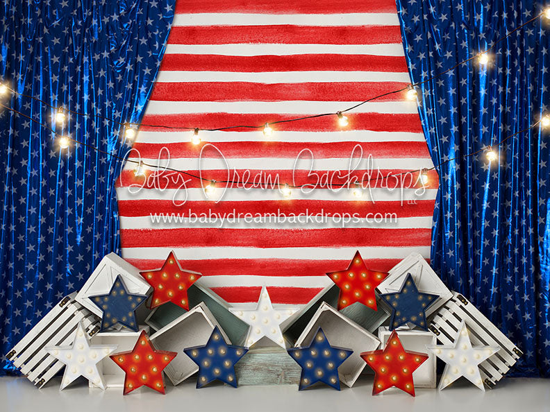 Striped Stars - 6x8 - BS (Fleece)