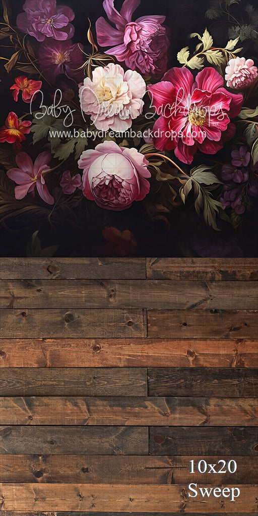 Sweep Dark and Moody Florals with Wood Base (VR)