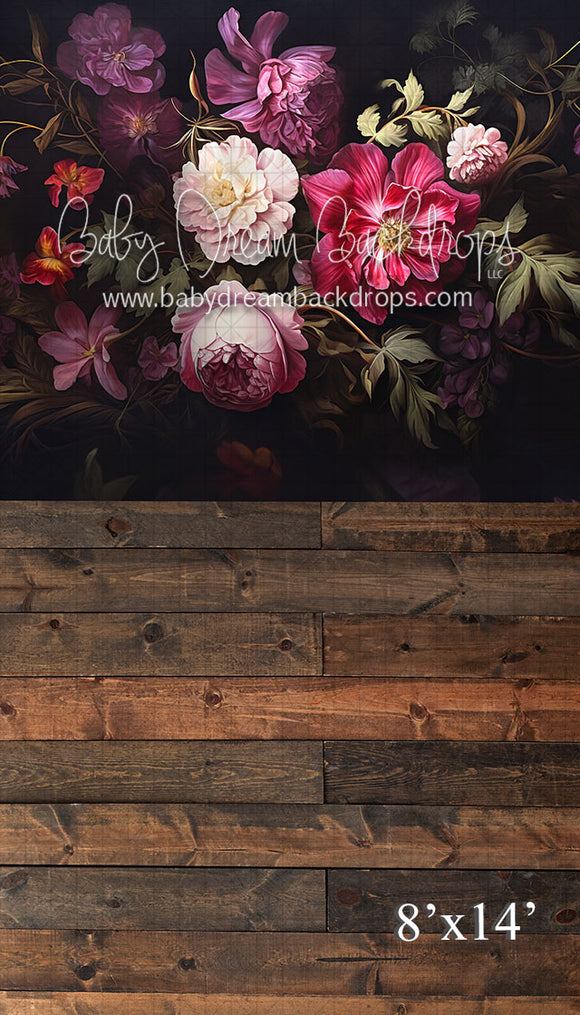 Sweep Dark and Moody Florals with Wood Base (VR)