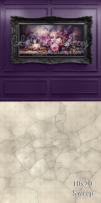 Sweep Purple Wainscott Lilac Wall with Marble Base (VR)