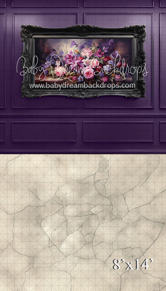 Sweep Purple Wainscott Lilac Wall with Marble Base (VR)
