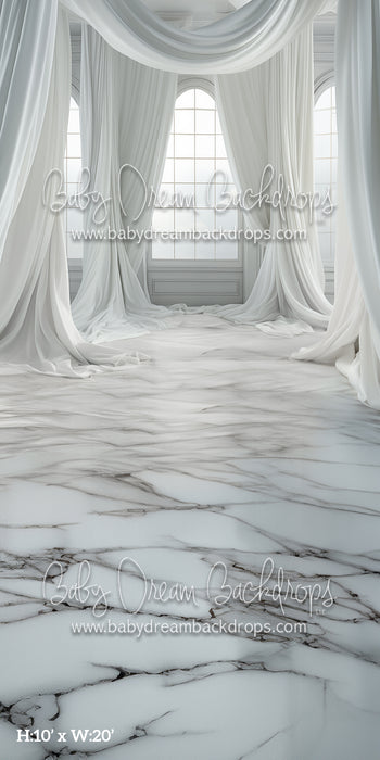 Sweep White Layered Drapes (BD)