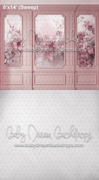 Sweeps Pink Floral Wainscoting (AZ)