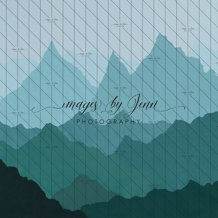 Teal Silhouette Mountains (JG)