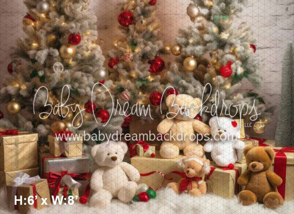 Teddy Bear Christmas Red and Gold (KS)