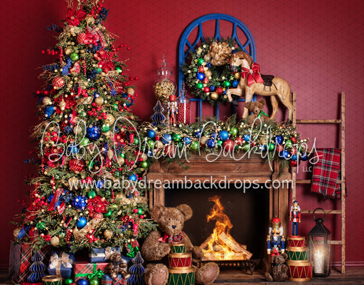 Teddy Christmas on Red (VR)