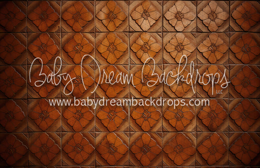 Terra Cotta Flower Tiles Flipped Floor (MD)