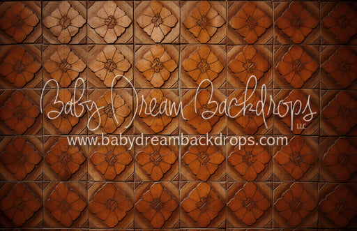 Terra Cotta Flower Tiles Fabric Floor (MD)