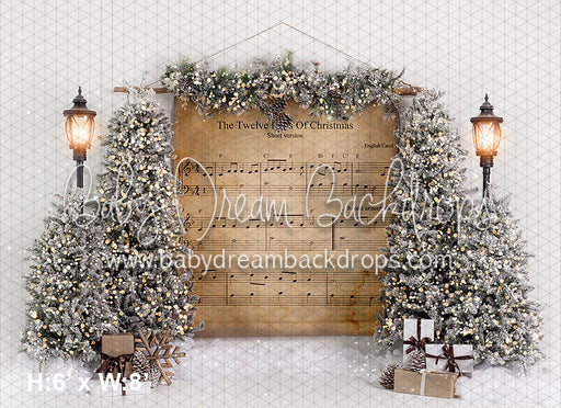 The Twelve Days of Christmas Scroll on white (VR)