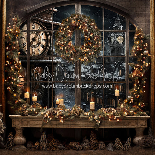 Time for Christmas Window Wreath (JA)