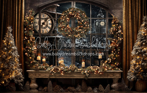 Time for Christmas Window Wreath (JA)