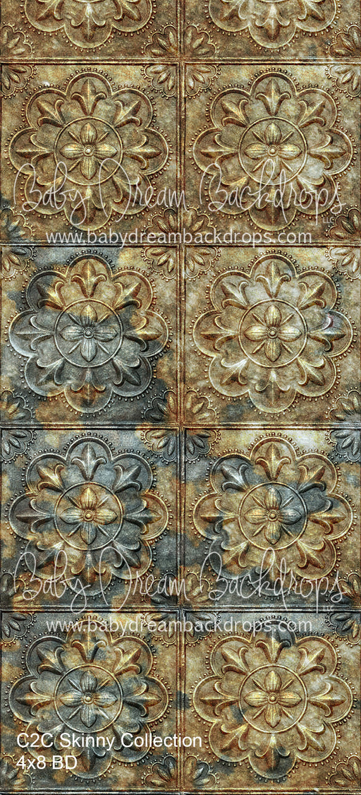 Skinny Tin Wall Blue Gold (KH)