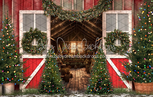 Tis the Tree Season Color Lights Barn (JA)