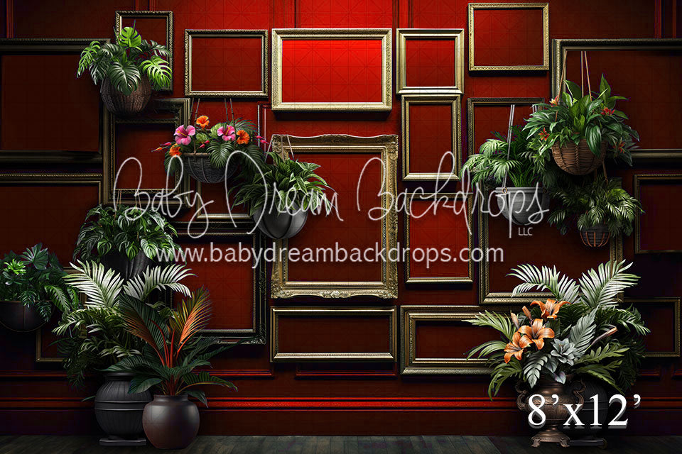 Tropical Plants RED Wall (VR)