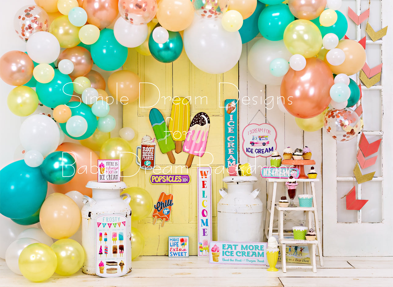 Tropical Ice Cream Shop Baby Dream Backdrops