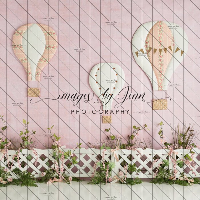 X Drop up and away pink balloons