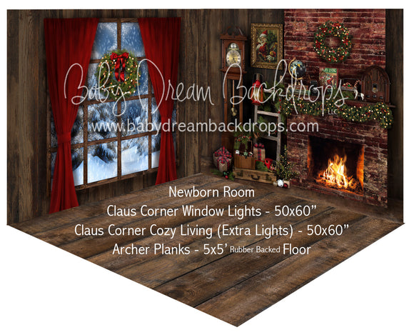 Claus Corner Window Lights and Cozy Living (Extra Lights) Newborn Room