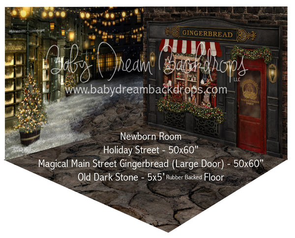 Holiday Street and Magical Main Street Gingerbread (Large Door) Newborn Room