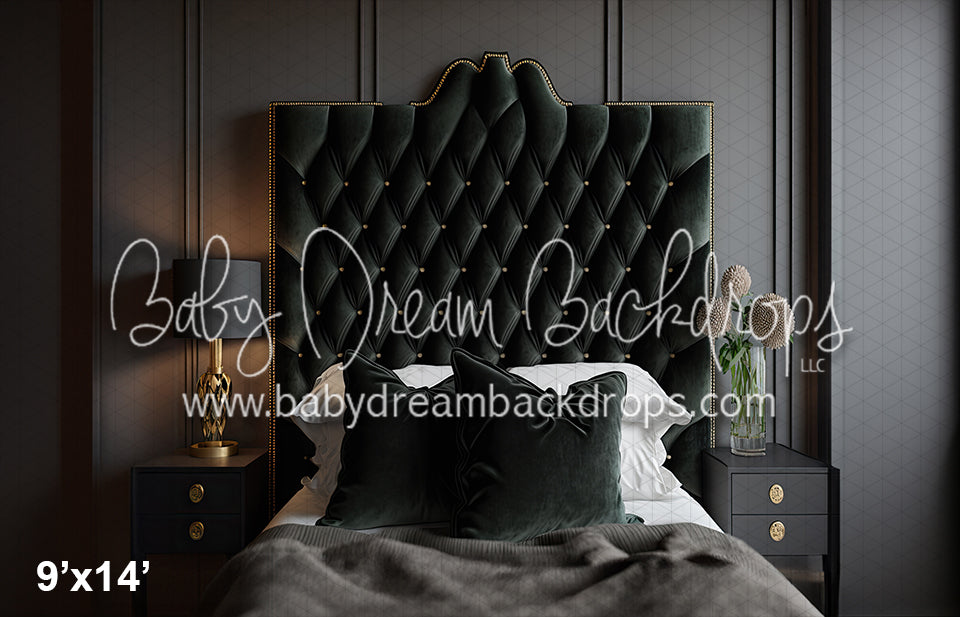 Velvet Black Headboard (SM) 