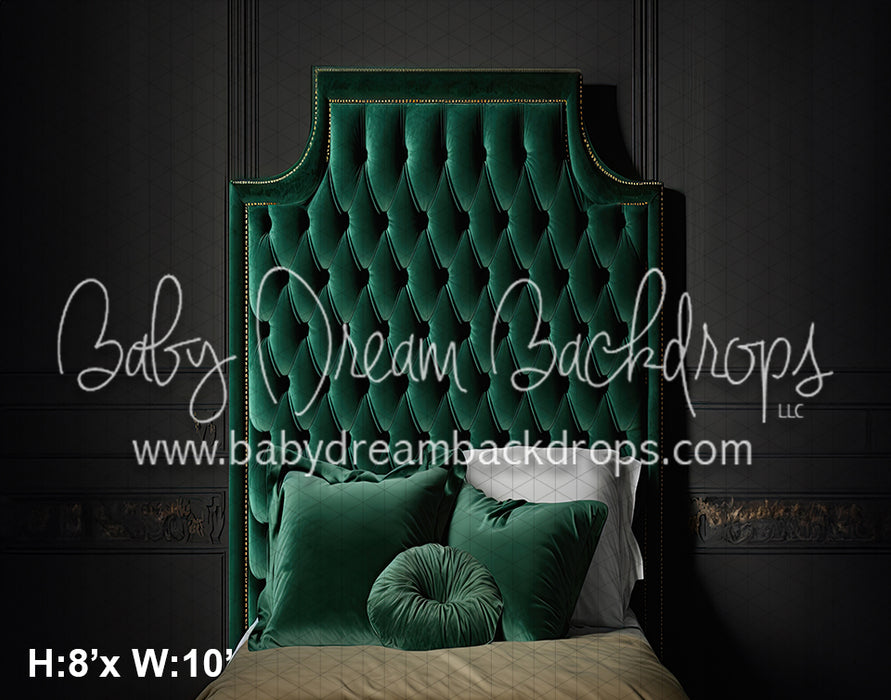 Velvet Green Headboard (SM) 