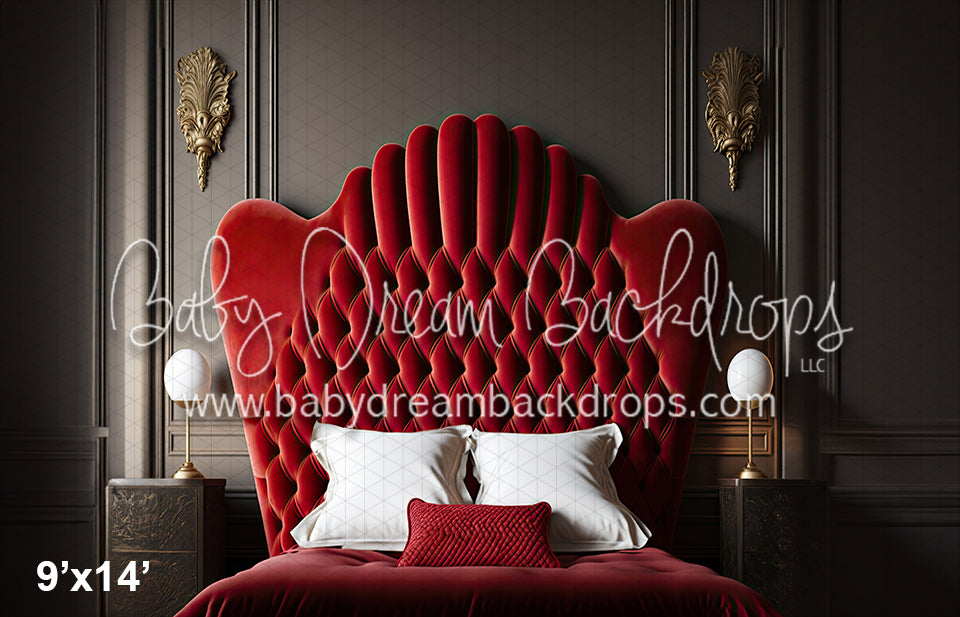 Velvet Red Headboard (SM)