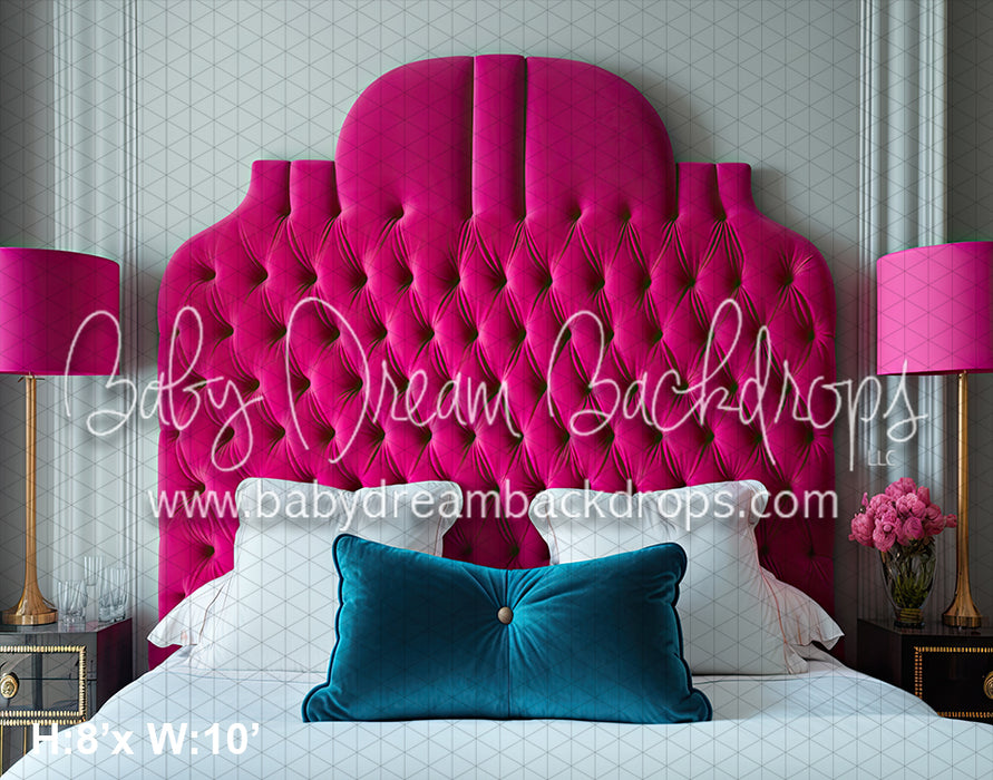 Velvet Hot Pink Headboard (SM) 
