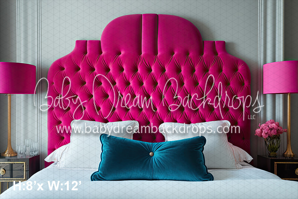 Velvet Hot Pink Headboard (SM) 