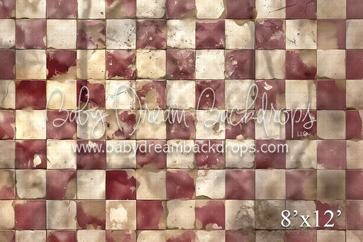 Vintage Checkered Red Fabric Floor (VR)