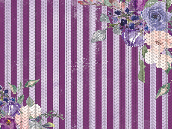 Watercolor Blooms in Purple