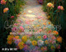 Whimsical Spring Flower Field Path Floor Fabric Drop (BD)