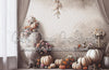 White Autumn Cottage Pumpkin Wall (MD)