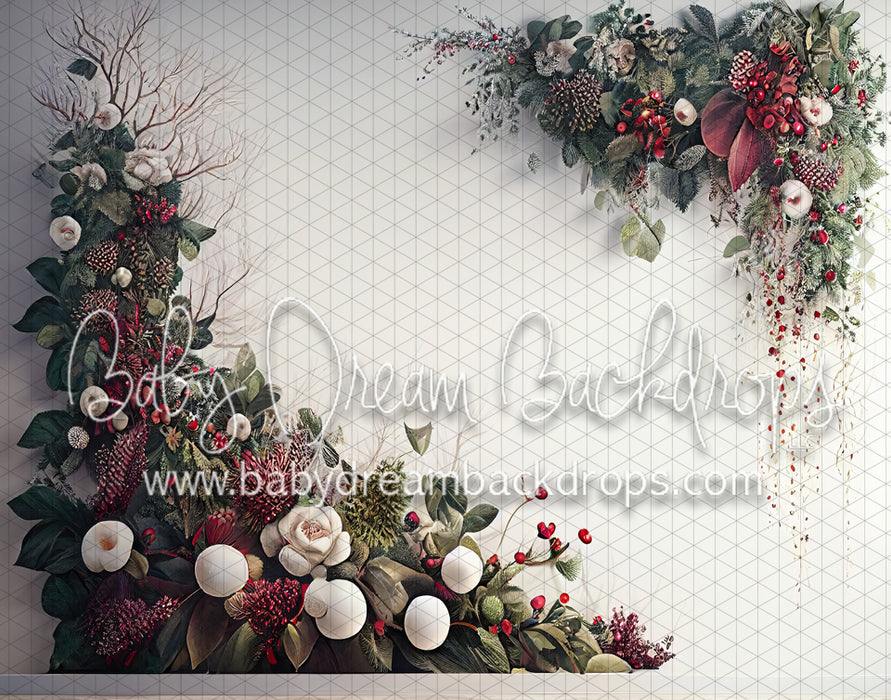 White Christmas Floral Wall (MD)