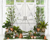 White Washed Green House Door