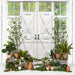 White Washed Green House Door