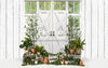 White Washed Green House Door