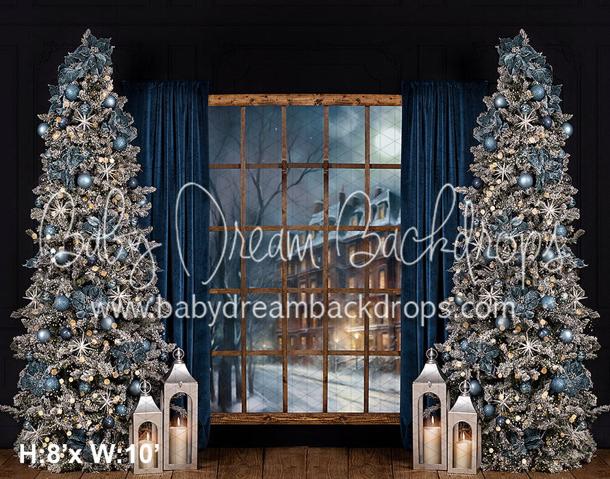 White and Blue Christmas Window (VR)