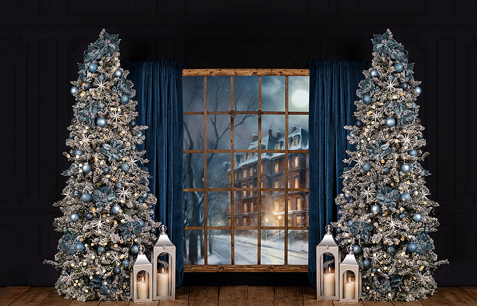 White and Blue Christmas Window (VR)