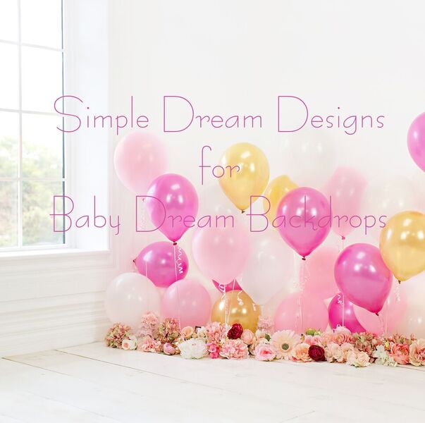 X Drop balloon room pink and gold window