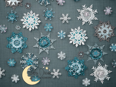 Elegant Snowflakes blue and silver - 60Hx80W - BD