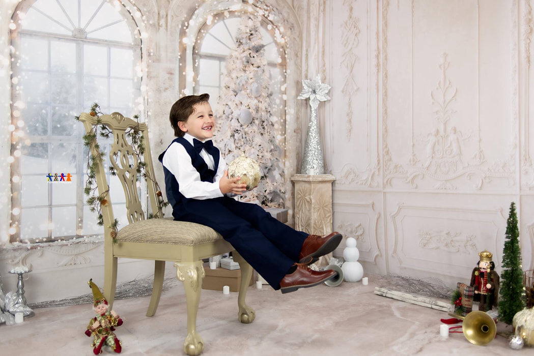 Marble Cream Floor Fabric Drop