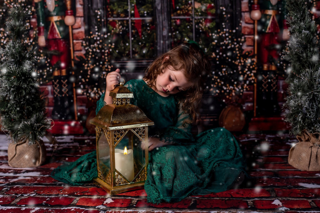 Snowy Brick Path Floor