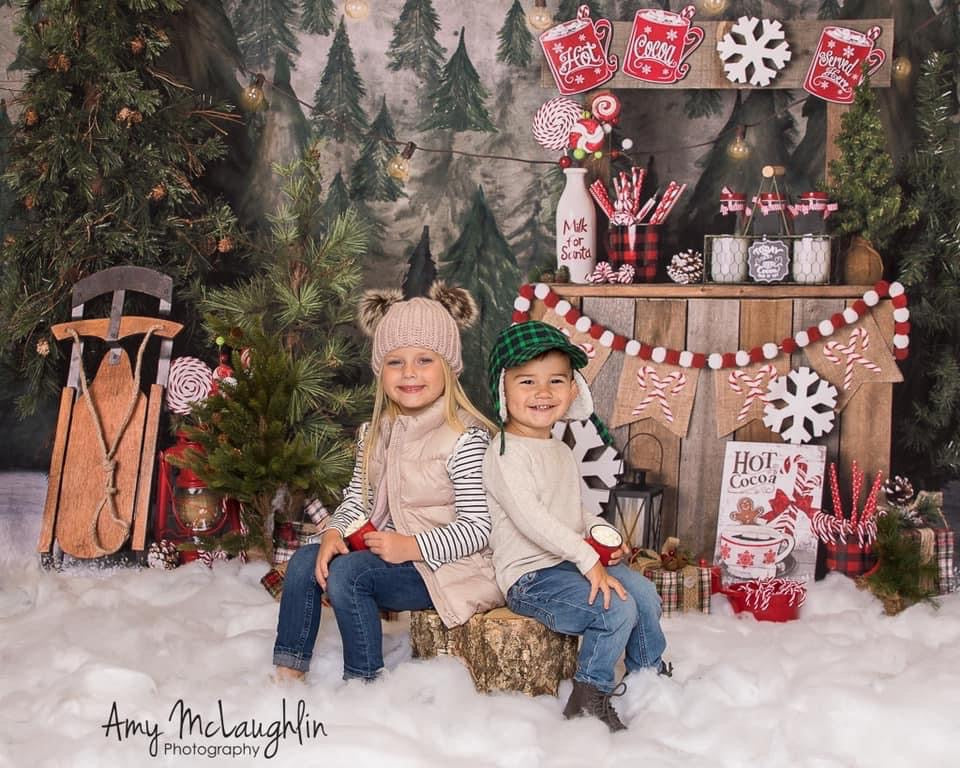 Hot Cocoa Stand with Lights – Baby Dream Backdrops