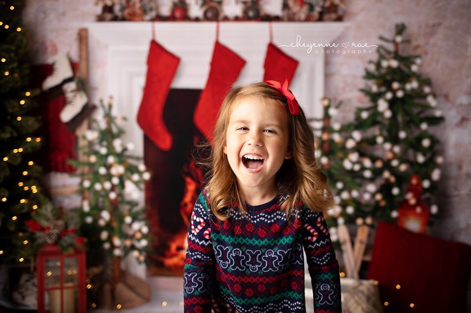 Farmhouse Cozy Fireplace (Lights)