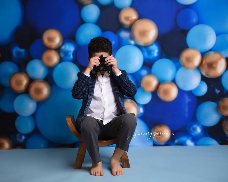 Balloon Wall Blue Gold