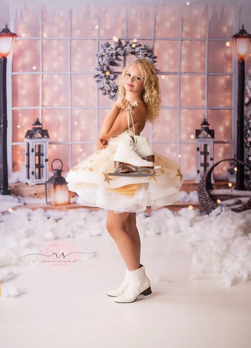 White Cottage Christmas with Awning